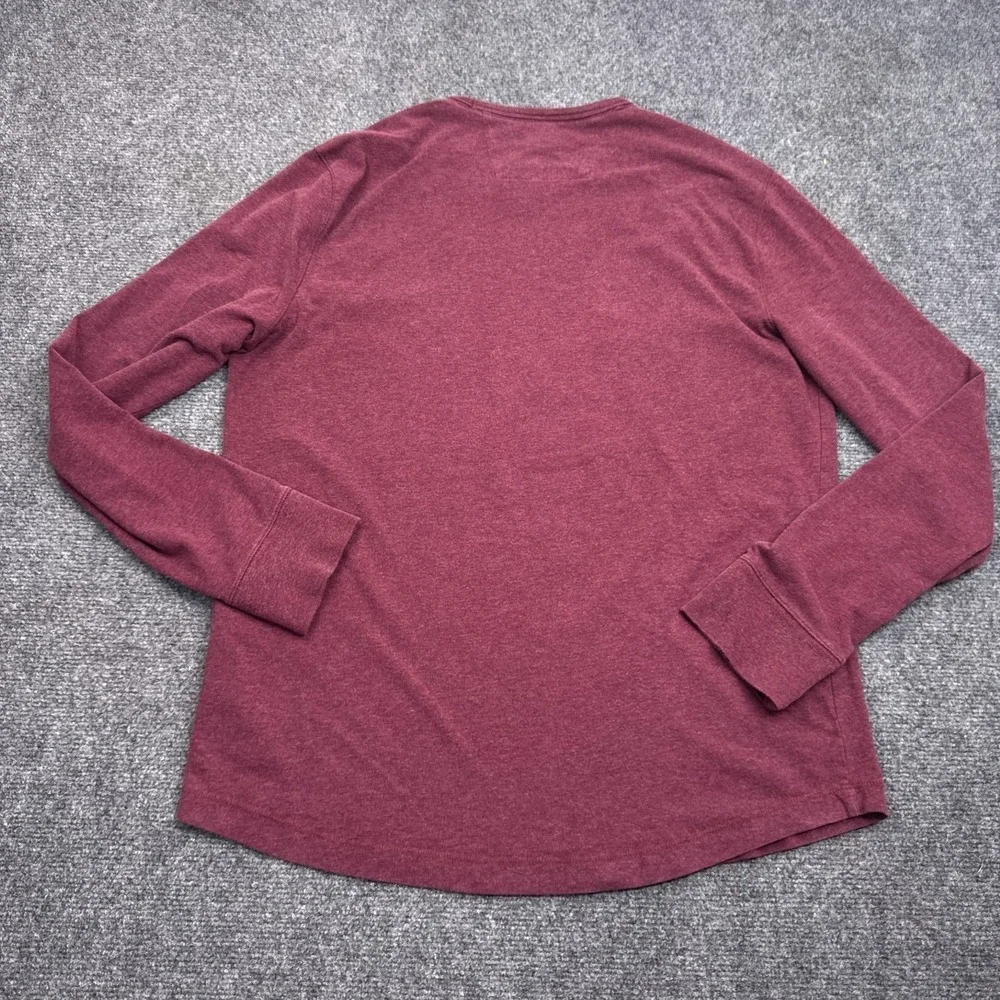 Banana Republic Heavyweight‎ T Shirt Mens Size Large Red Long Sleeve Crew Neck